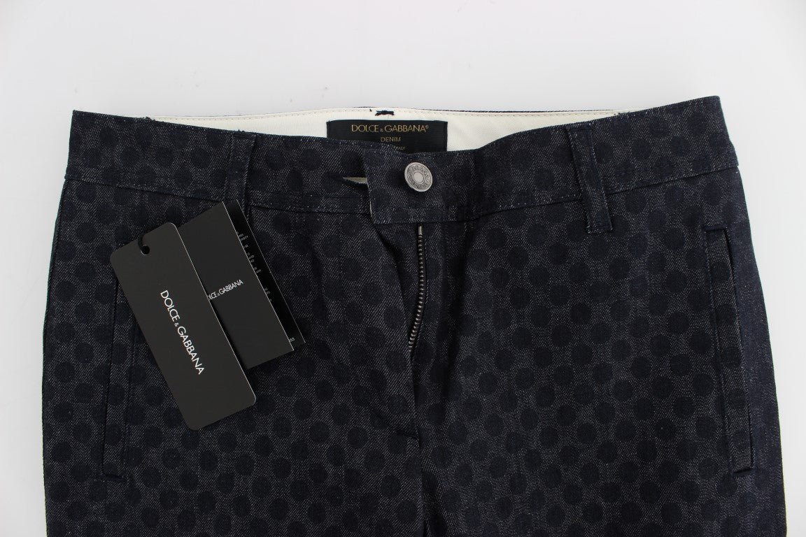 Gepunktete schmale Caprihose