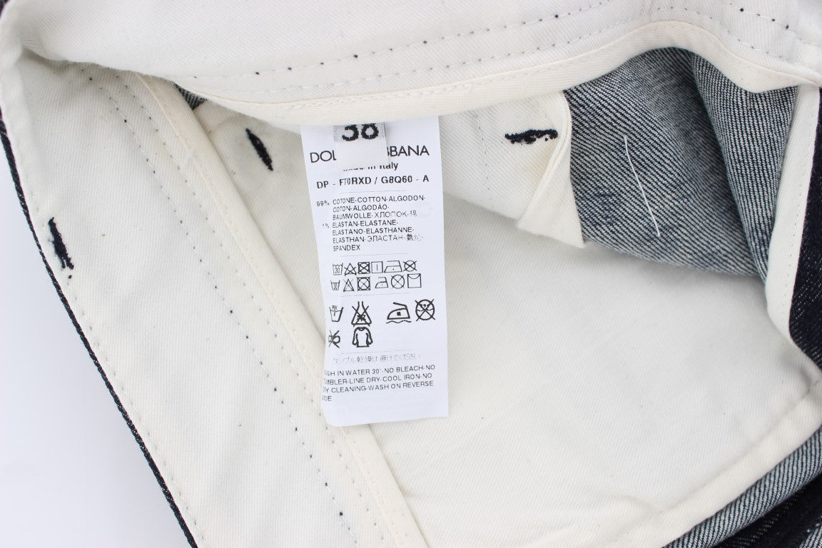 Gepunktete schmale Caprihose