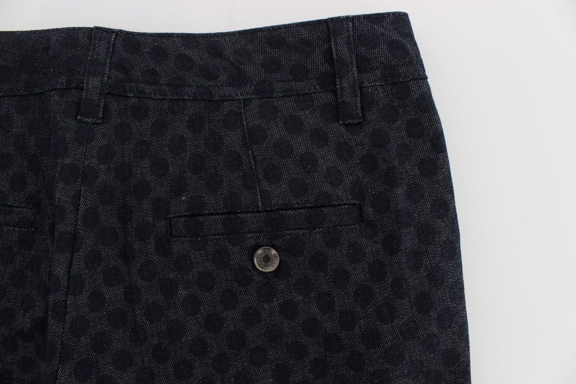 Gepunktete schmale Caprihose