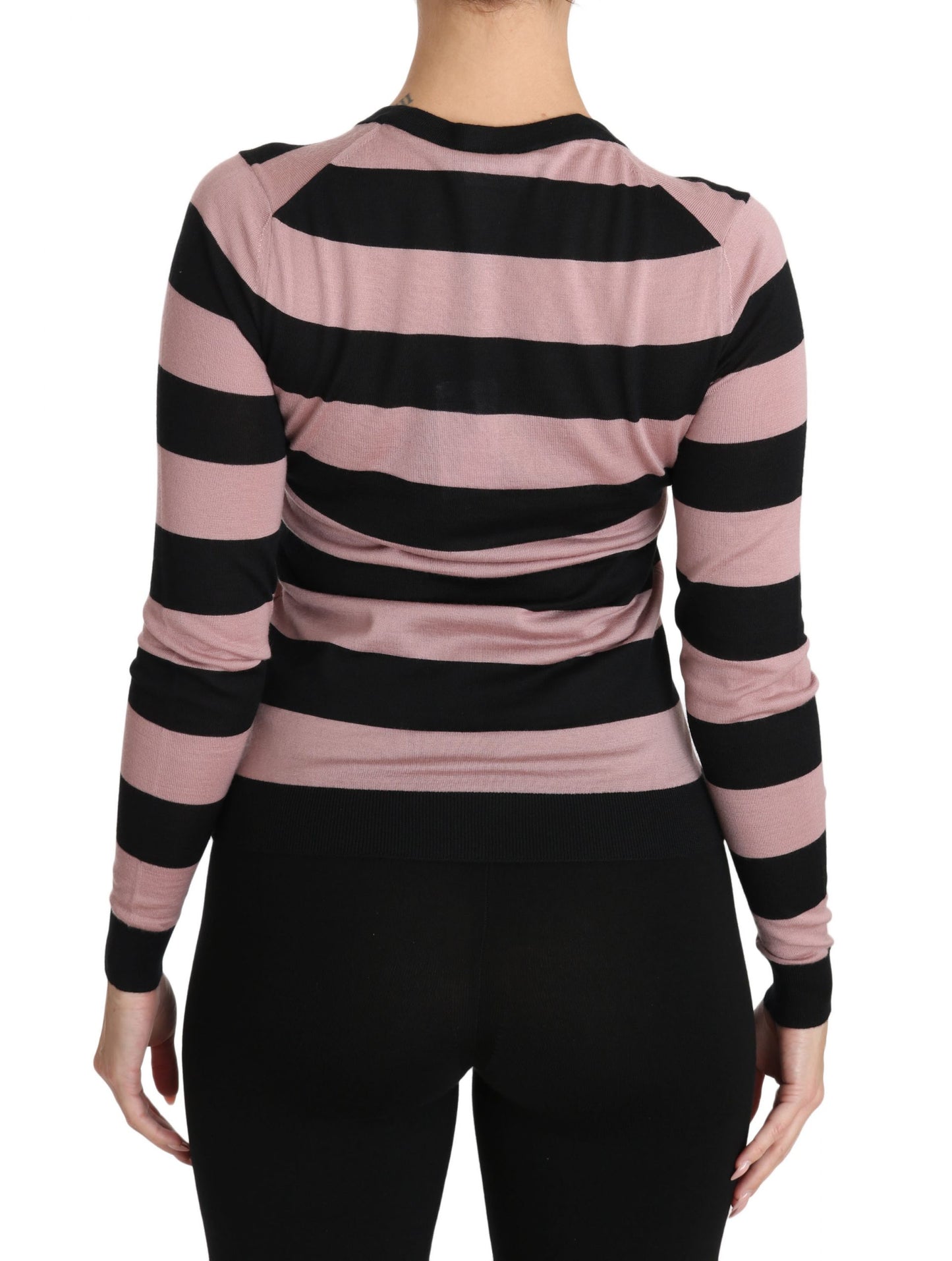Rosa geblümter Kaschmir-Strickpullover