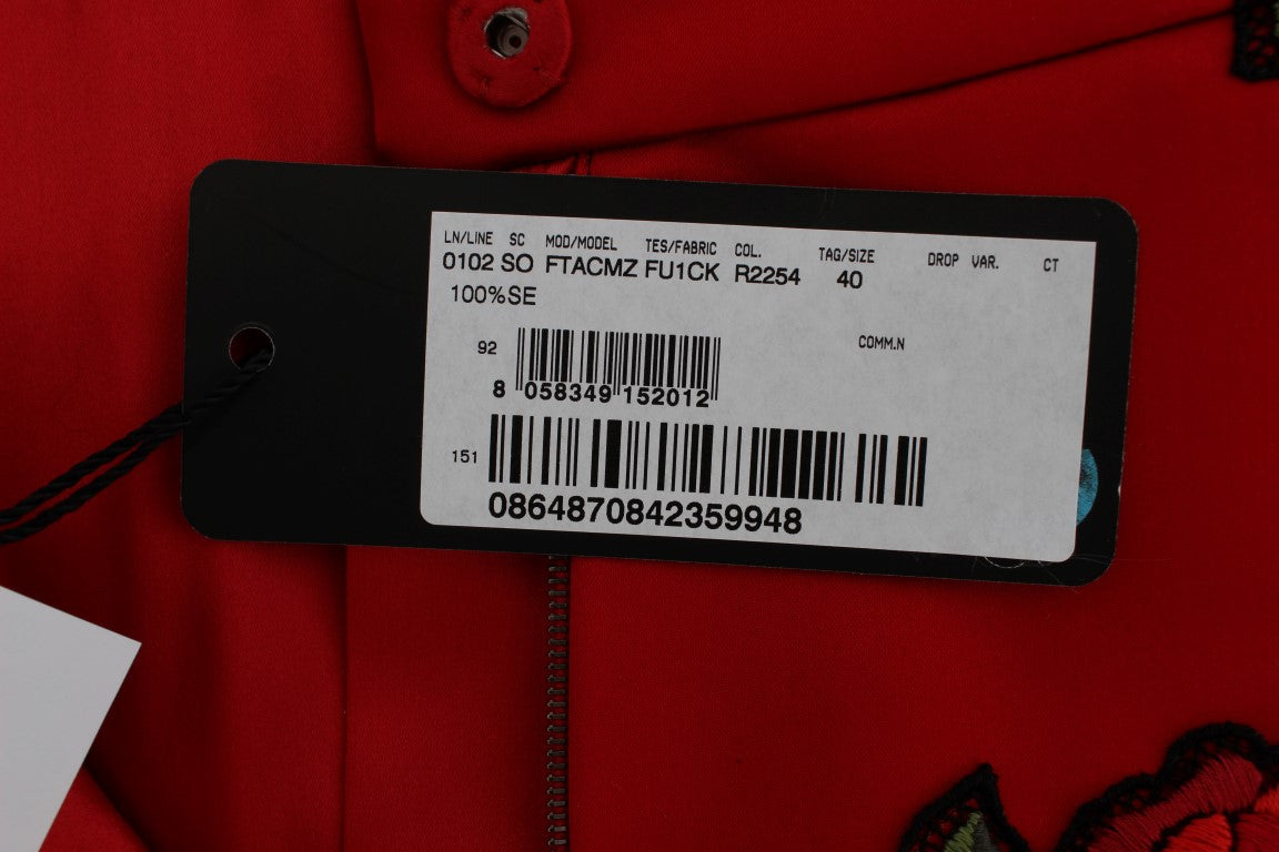 Rote Seidenkristallrosen Shorts