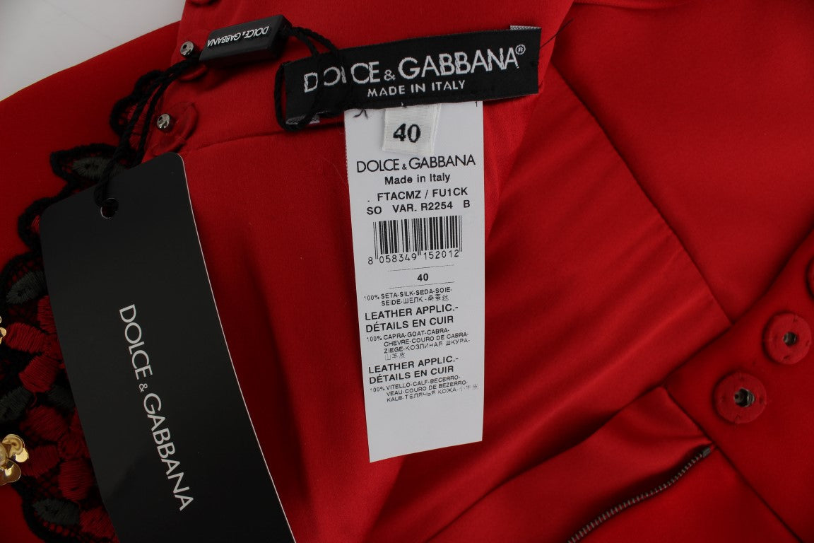 Rote Seidenkristallrosen Shorts