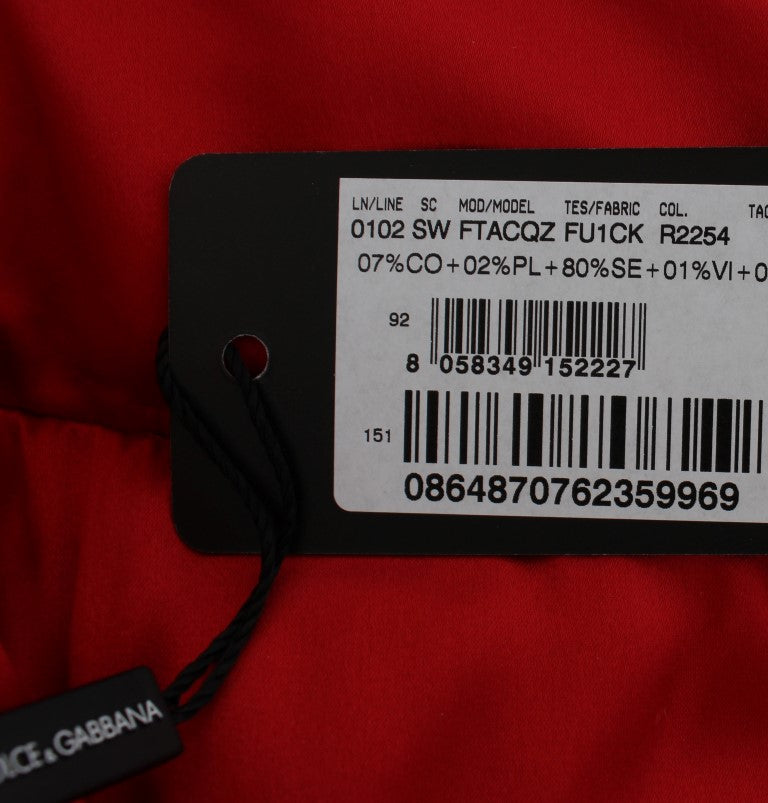 Rote Seidenkristallrosen Shorts