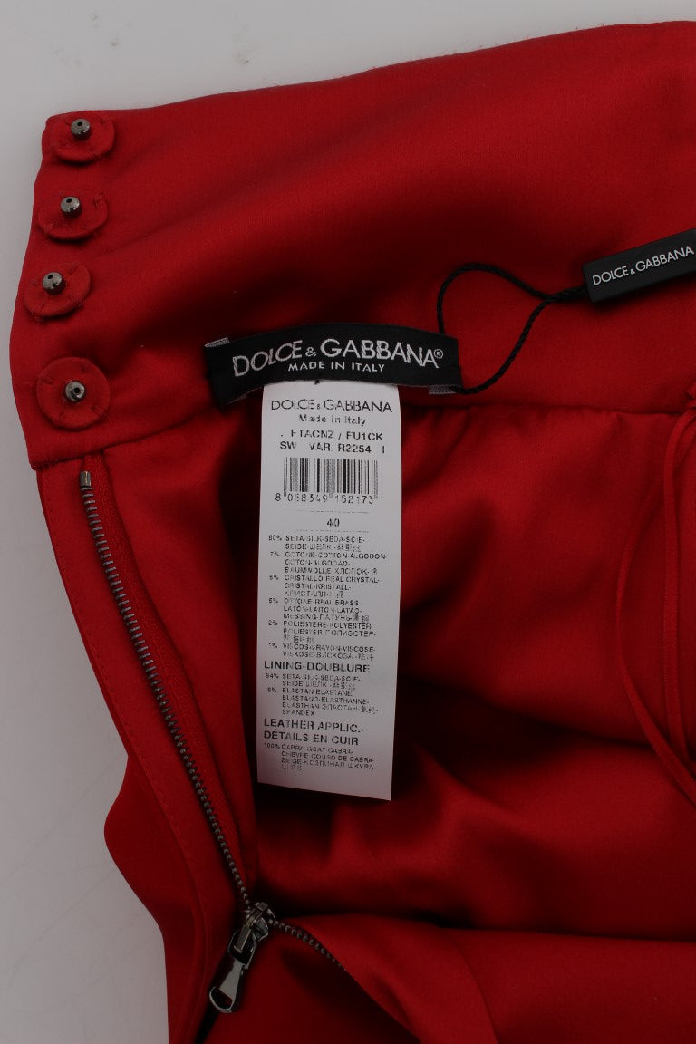 Rote Seidenkristallrosen Shorts