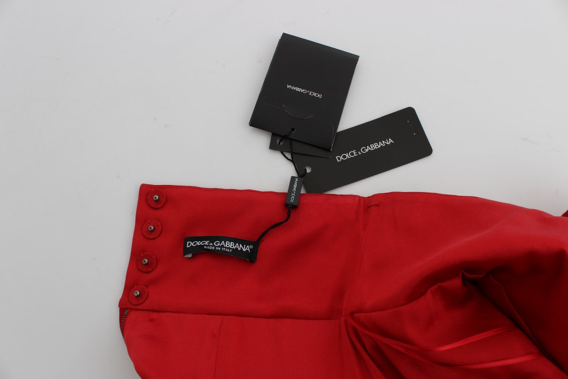 Rote Seidenkristallrosen Shorts