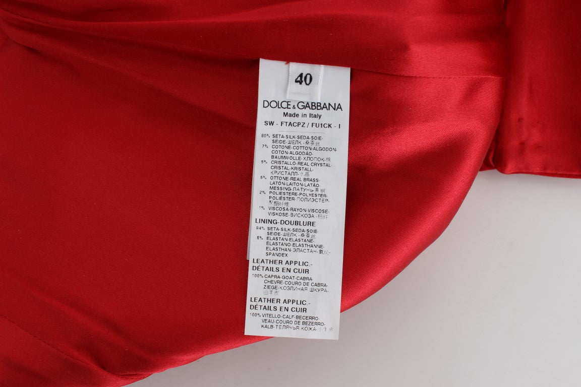 Rote Seidenkristallrosen Shorts