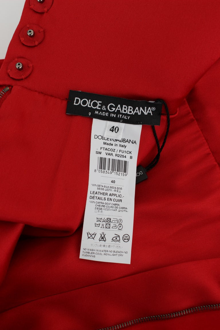 Rote Seidenperlen Rosen Shorts