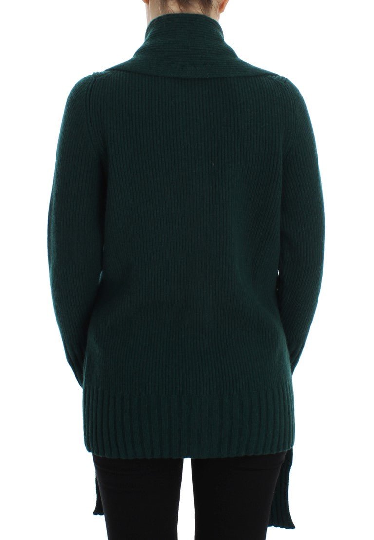 Grüner Strick-Cardigan aus Kaschmir