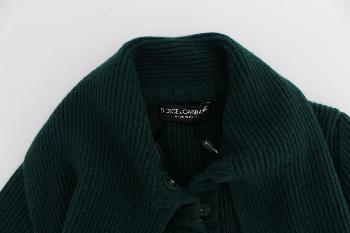 Grüner Strick-Cardigan aus Kaschmir