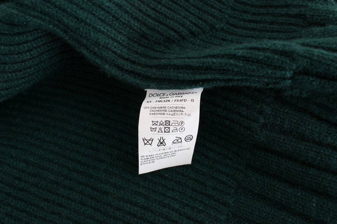 Grüner Strick-Cardigan aus Kaschmir