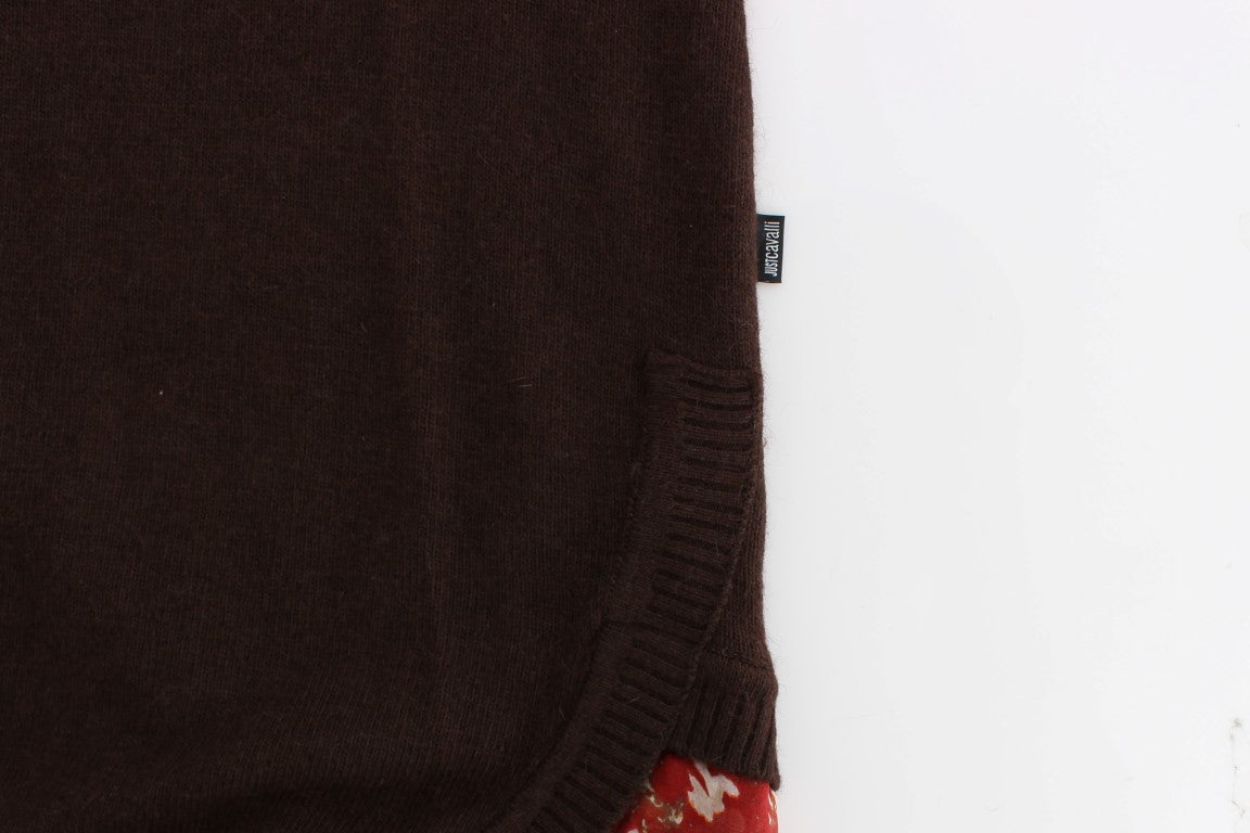 Brauner Pullover mit Rundhalsausschnitt
