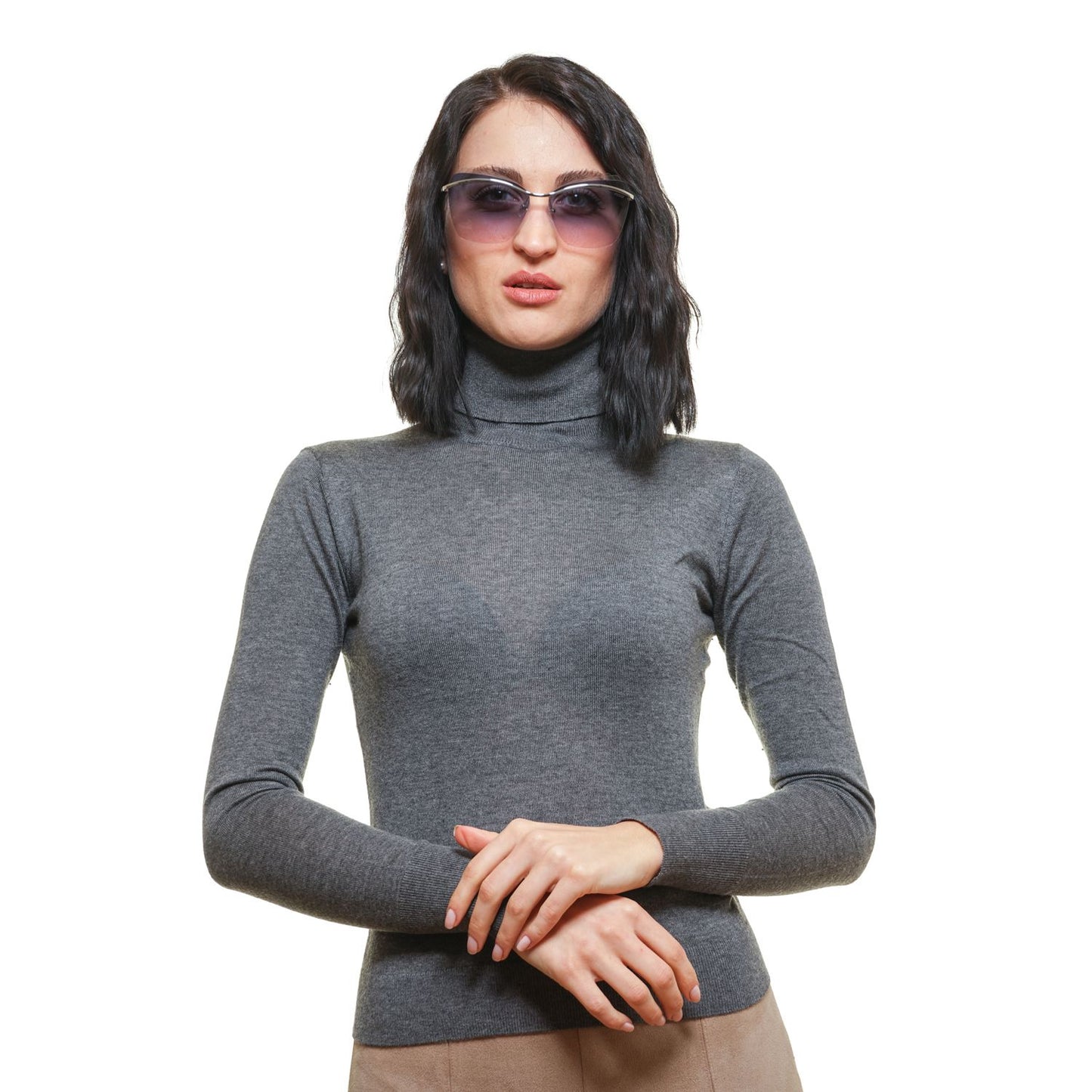 Silberne Frauen-Sonnenbrille