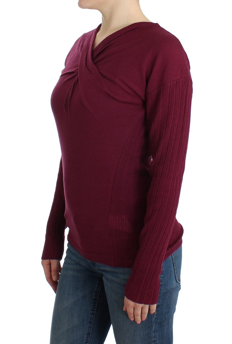 Lila Wollstrickpullover