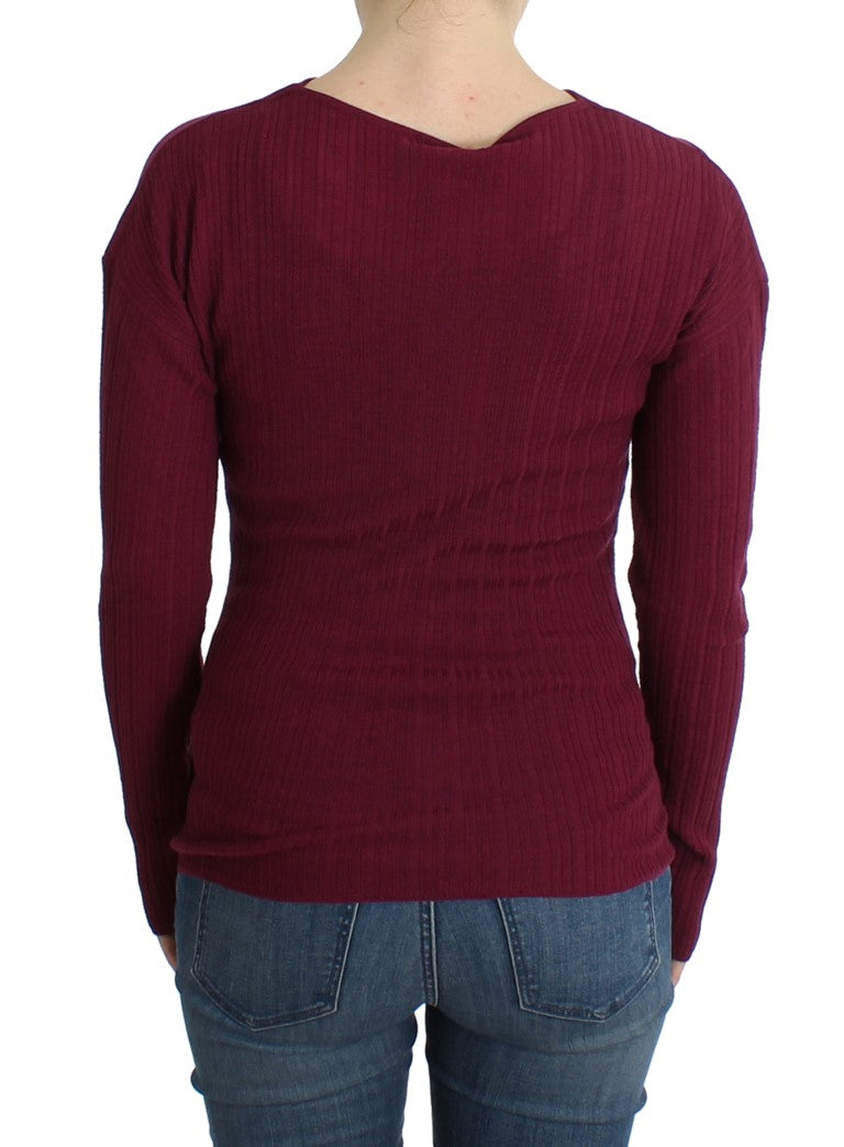 Lila Wollstrickpullover
