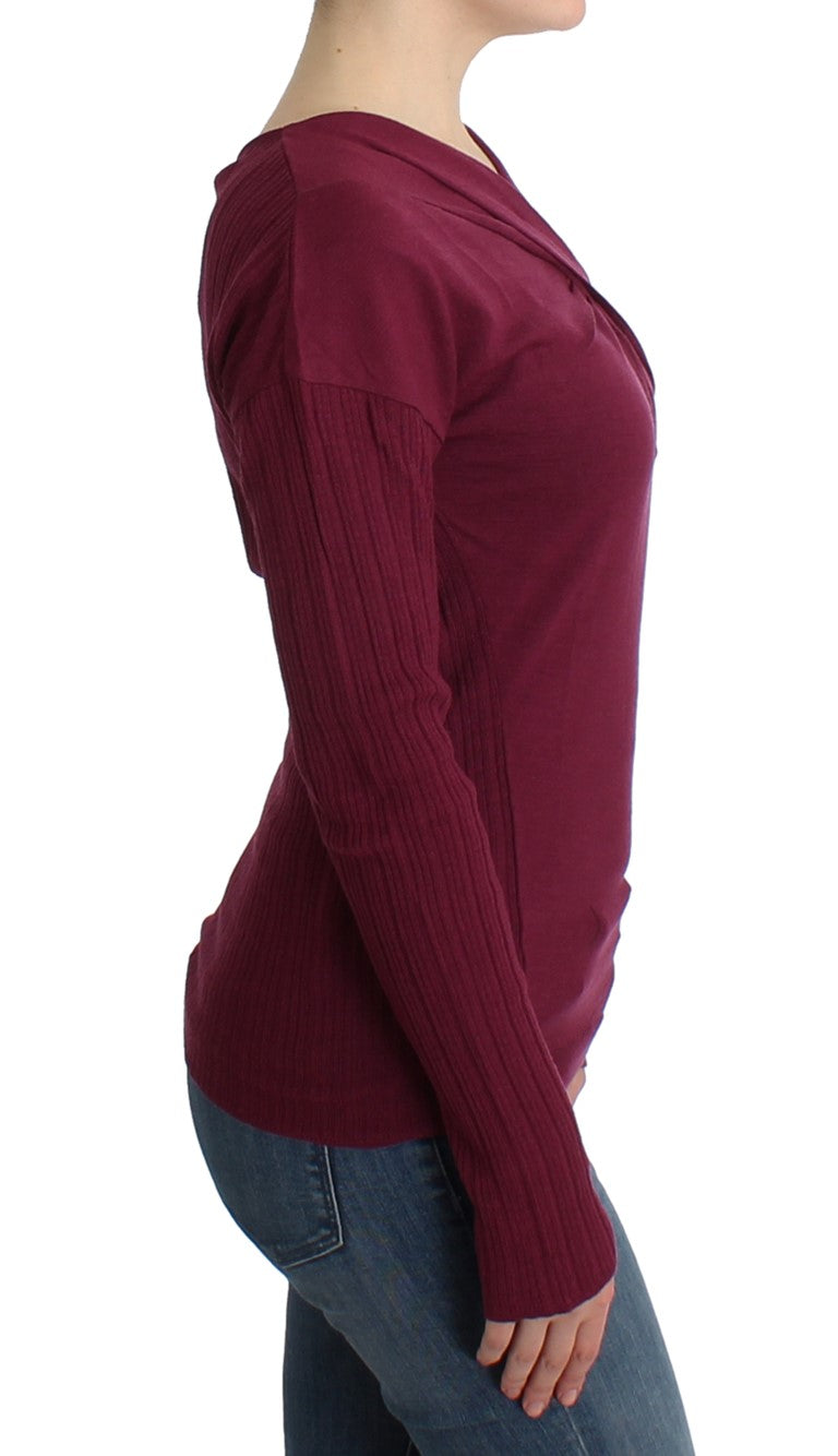 Lila Wollstrickpullover