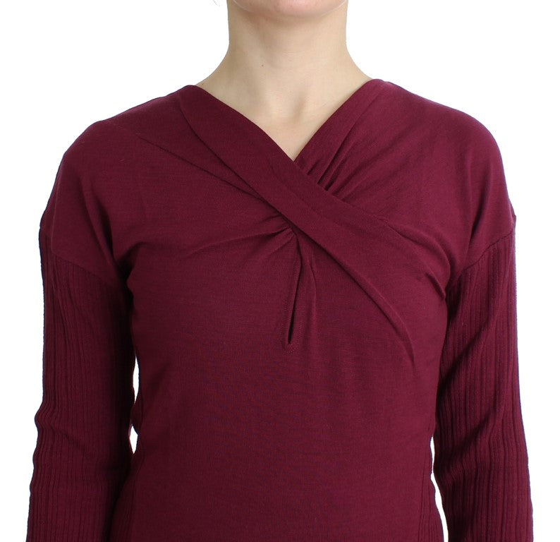 Lila Wollstrickpullover