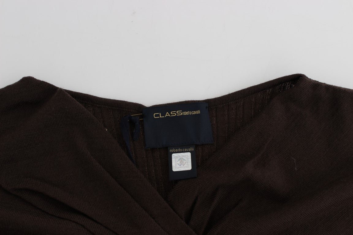 Brauner Wollstrickpullover