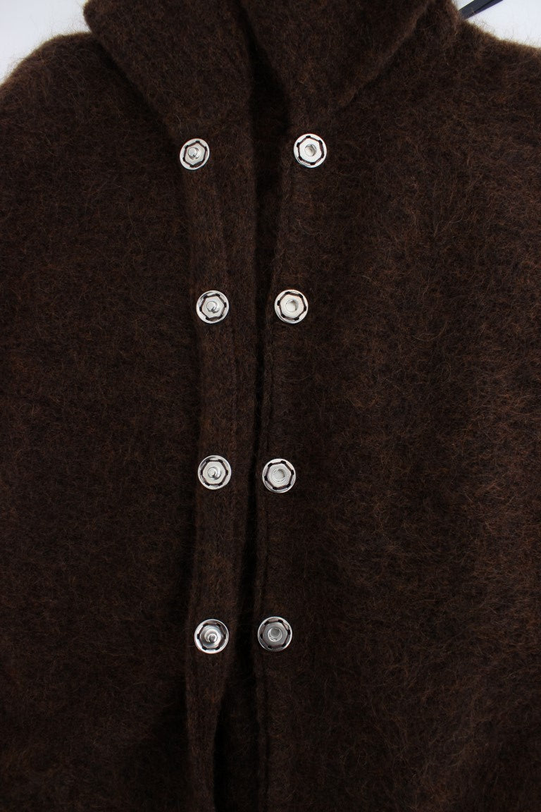 Braune Strickjacke aus Mohair