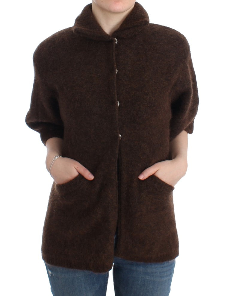 Braune Strickjacke aus Mohair