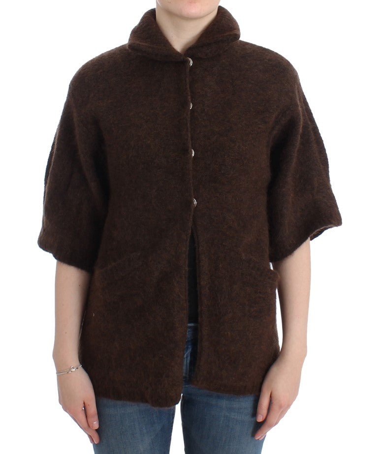 Braune Strickjacke aus Mohair