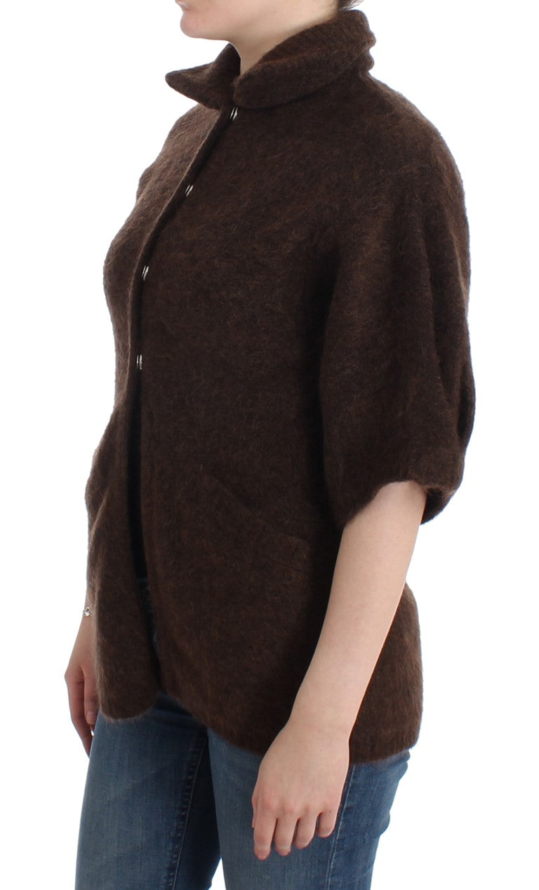 Braune Strickjacke aus Mohair