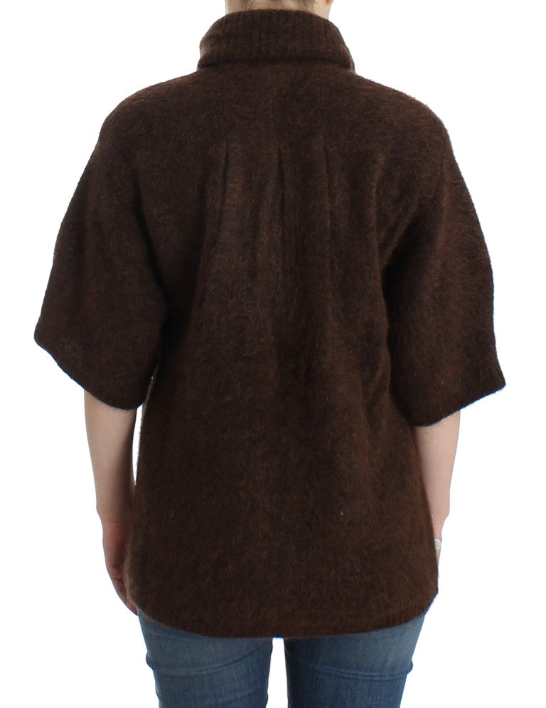 Braune Strickjacke aus Mohair