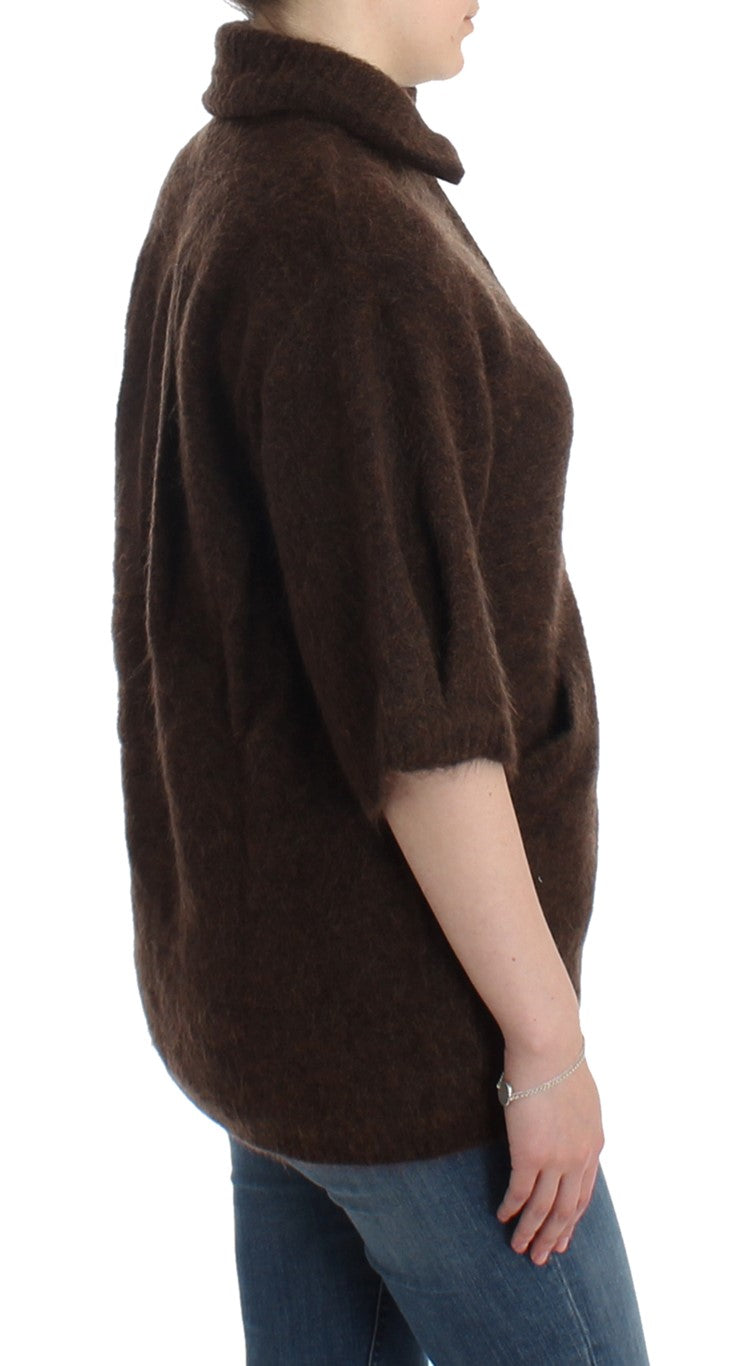 Braune Strickjacke aus Mohair