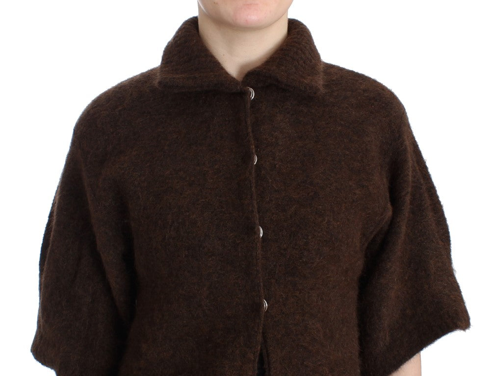 Braune Strickjacke aus Mohair
