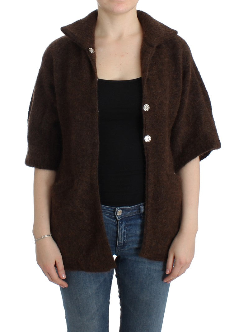 Braune Strickjacke aus Mohair