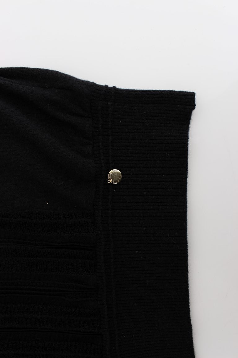 Schwarzer kurzärmeliger Pullover