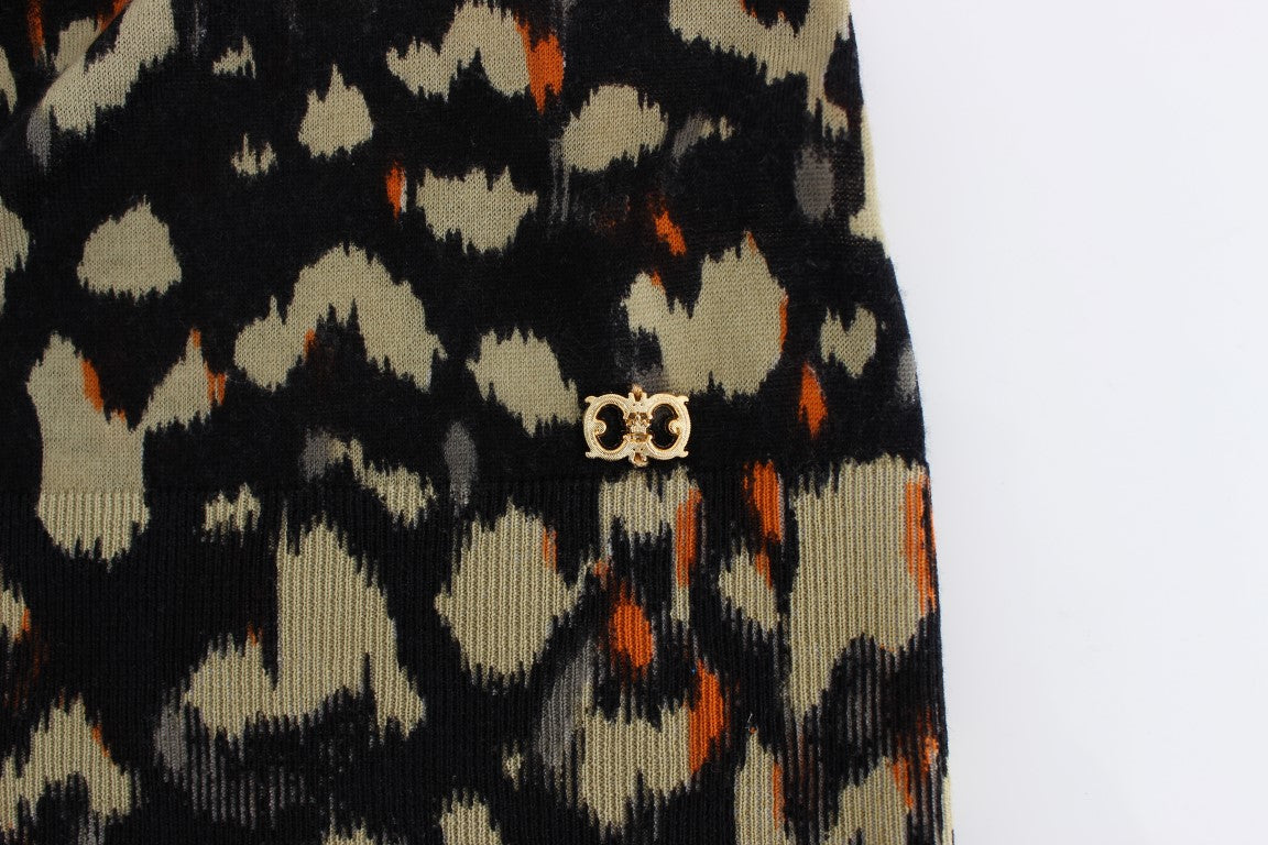 Multicolor Wollpullover mit V-Ausschnitt