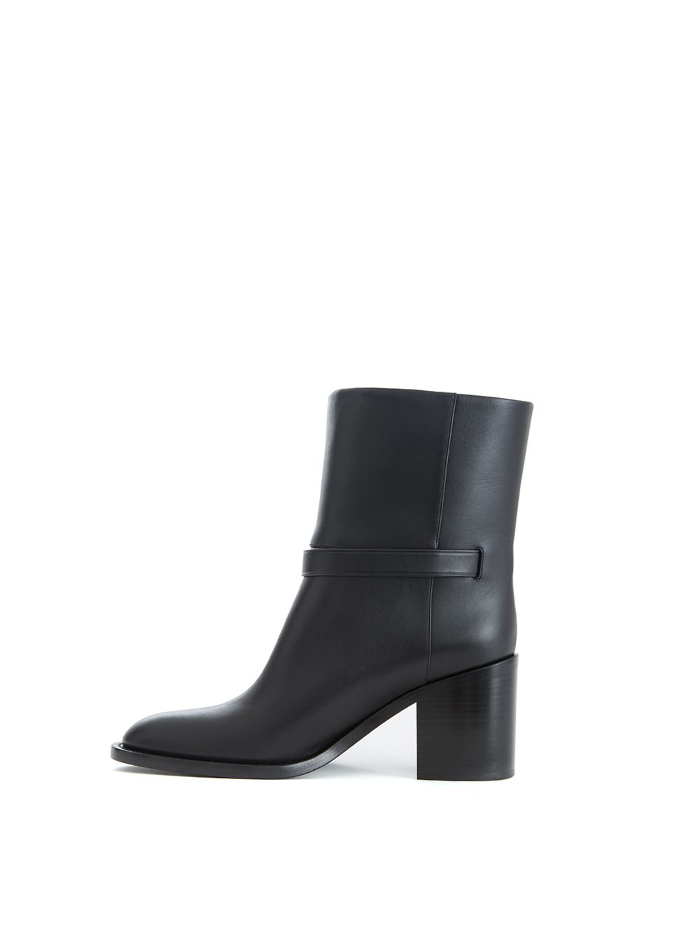 Schwarze Lederstiefeletten