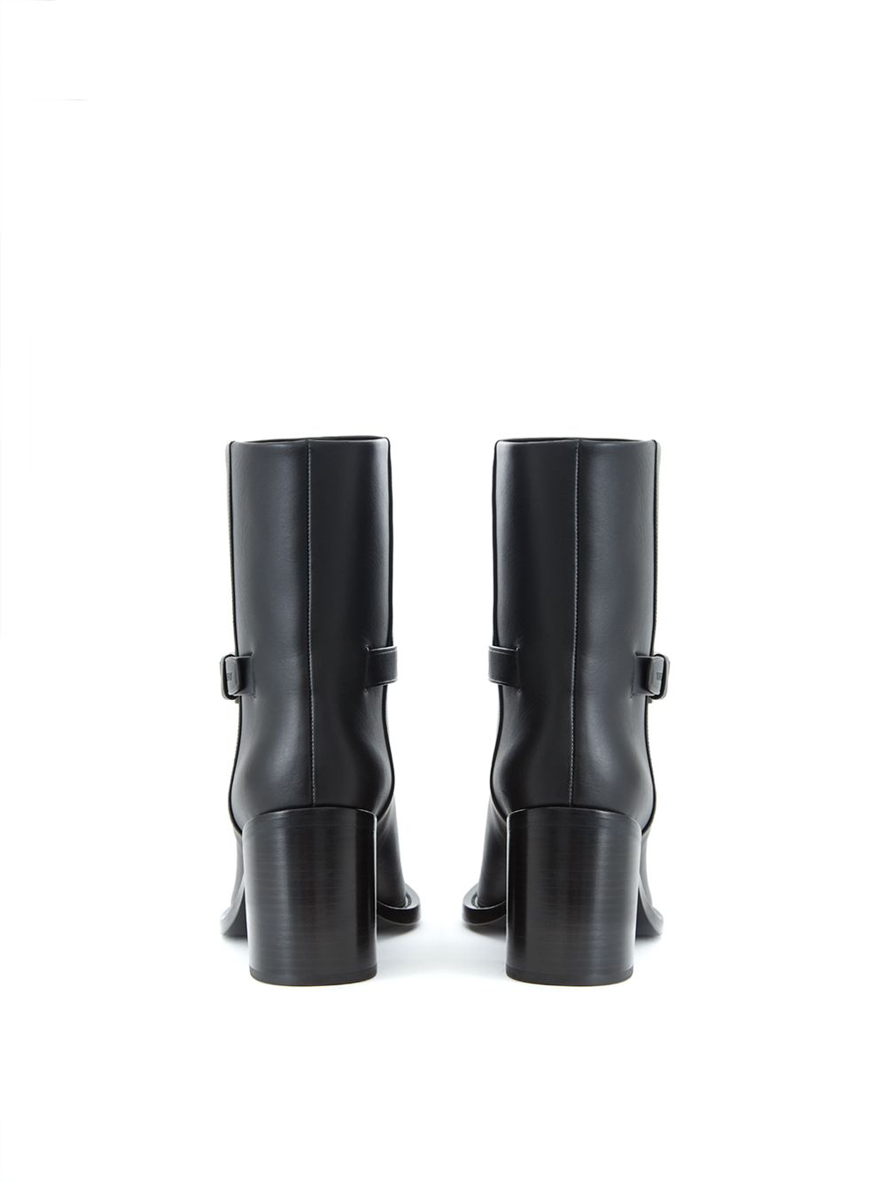 Schwarze Lederstiefeletten