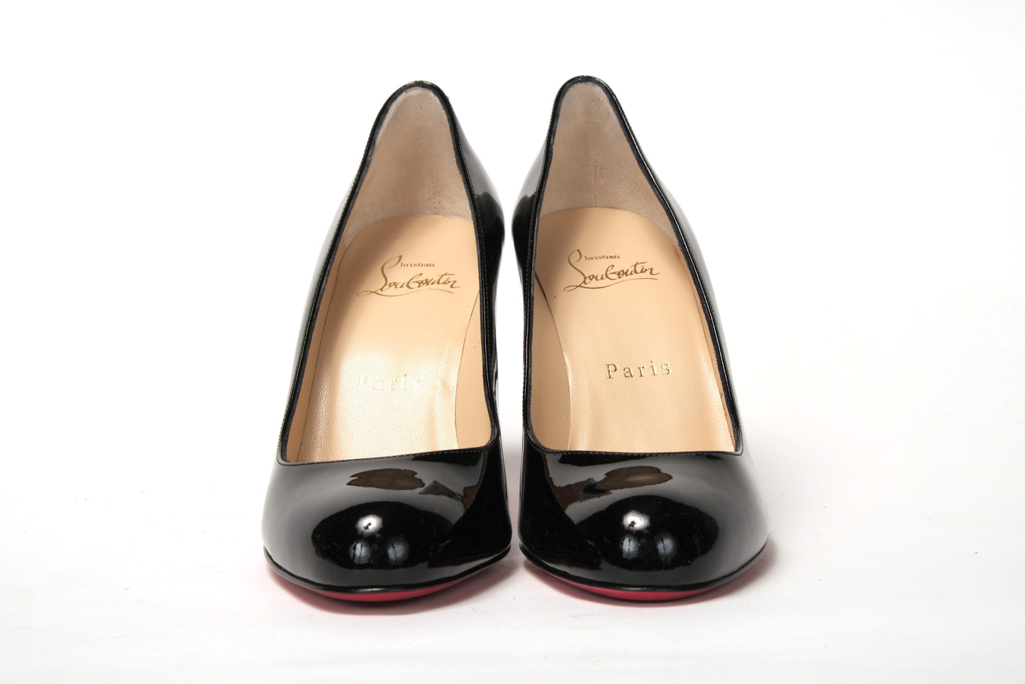 Einfache Pumps 85 Lack Schwarz Absatz
