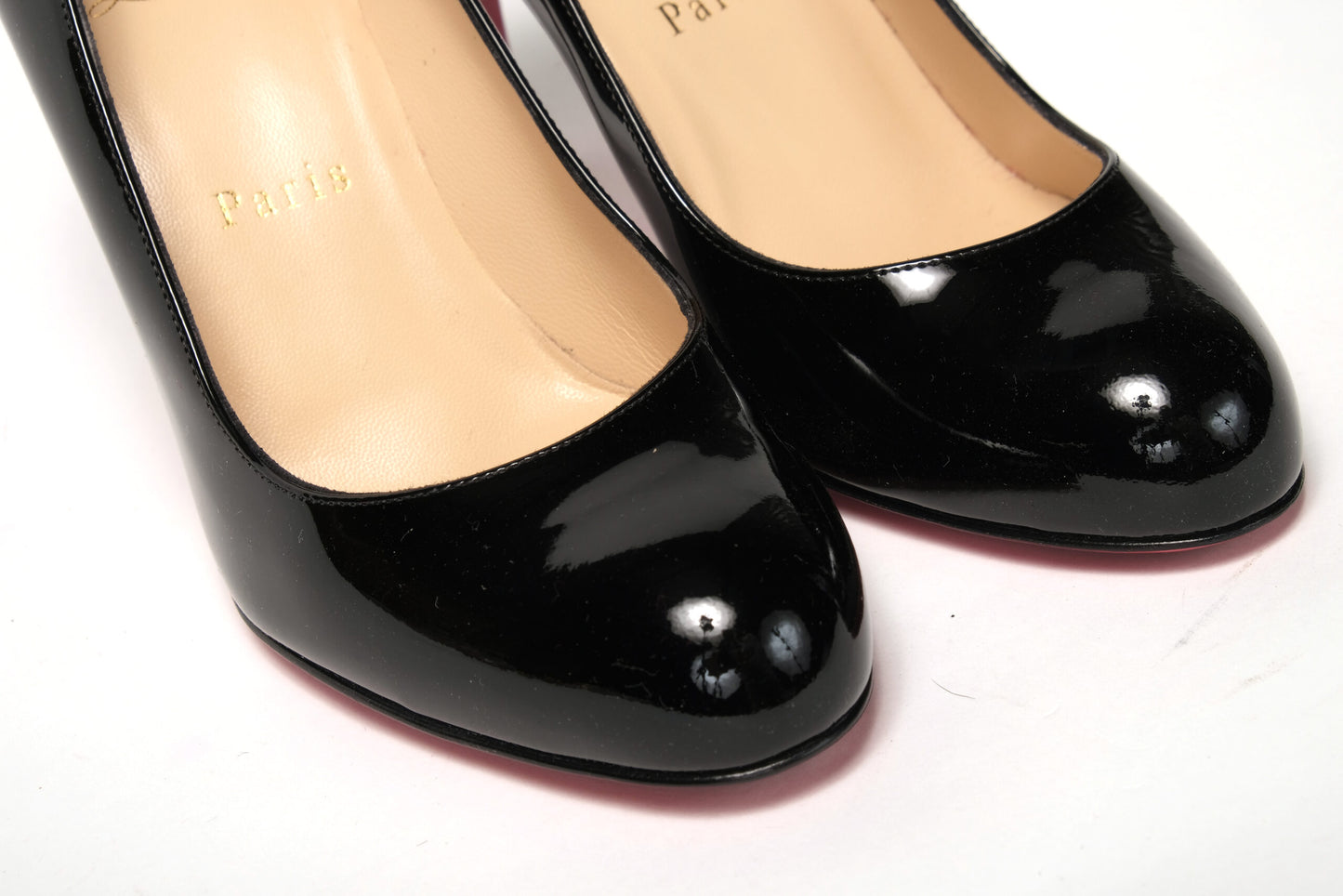 Einfache Pumps 85 Lack Schwarz Absatz