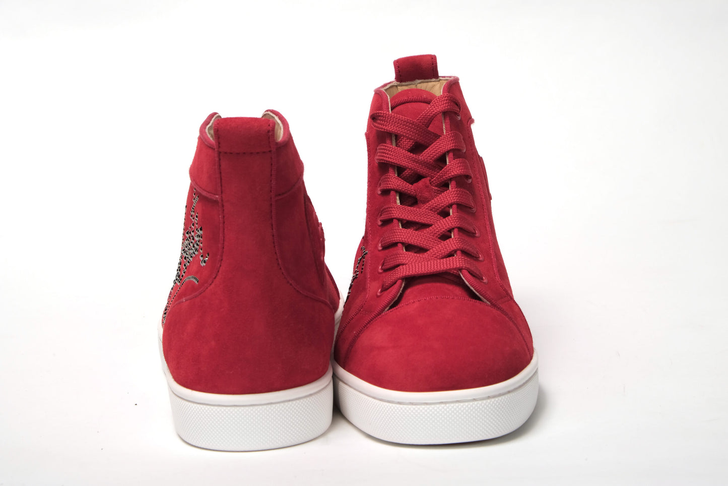Loubi Rote Version Marine Louis Strass Flache Schuhe