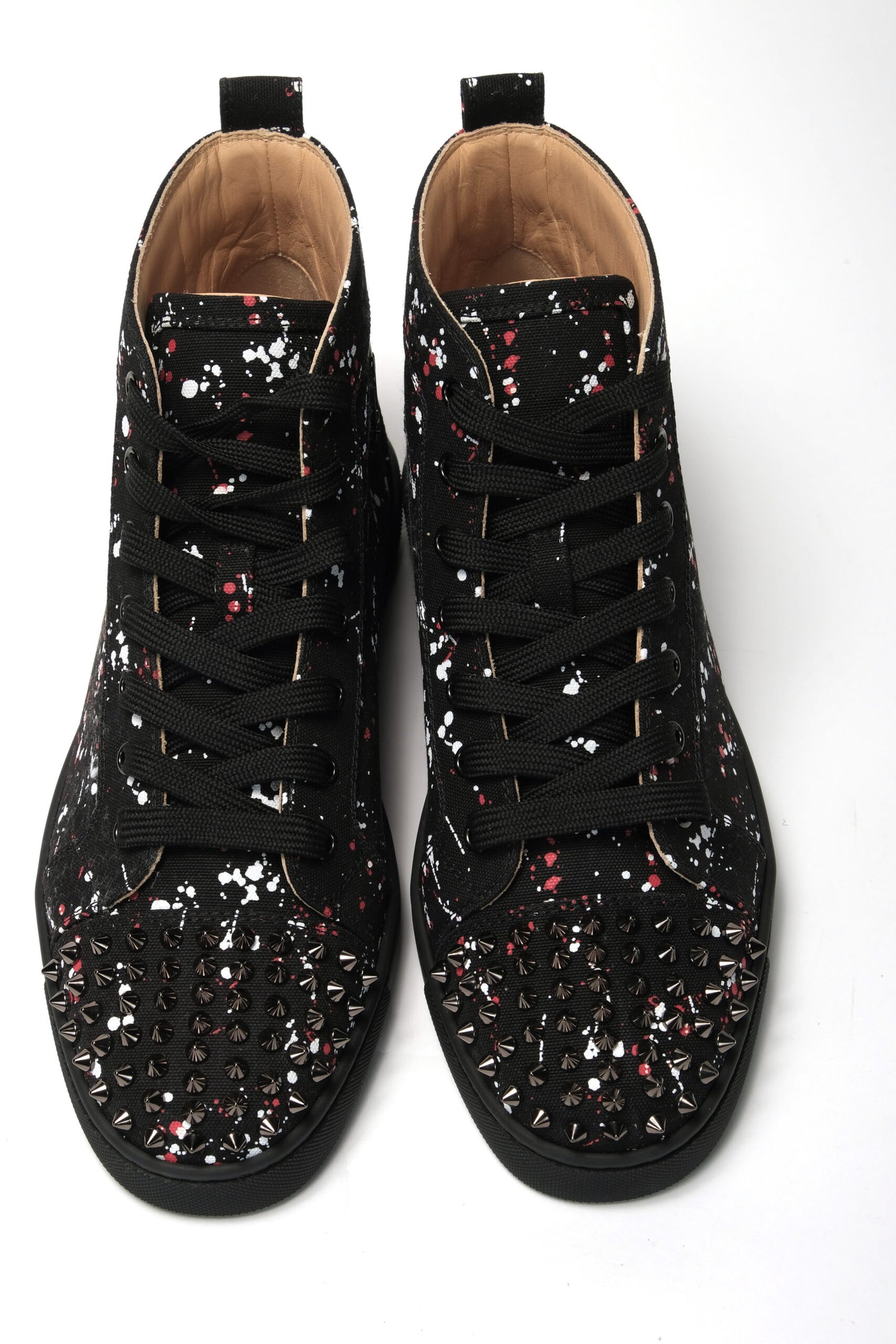 Schwarz/Schwarz Gun Lou Spikes Orlato Flache Schuhe