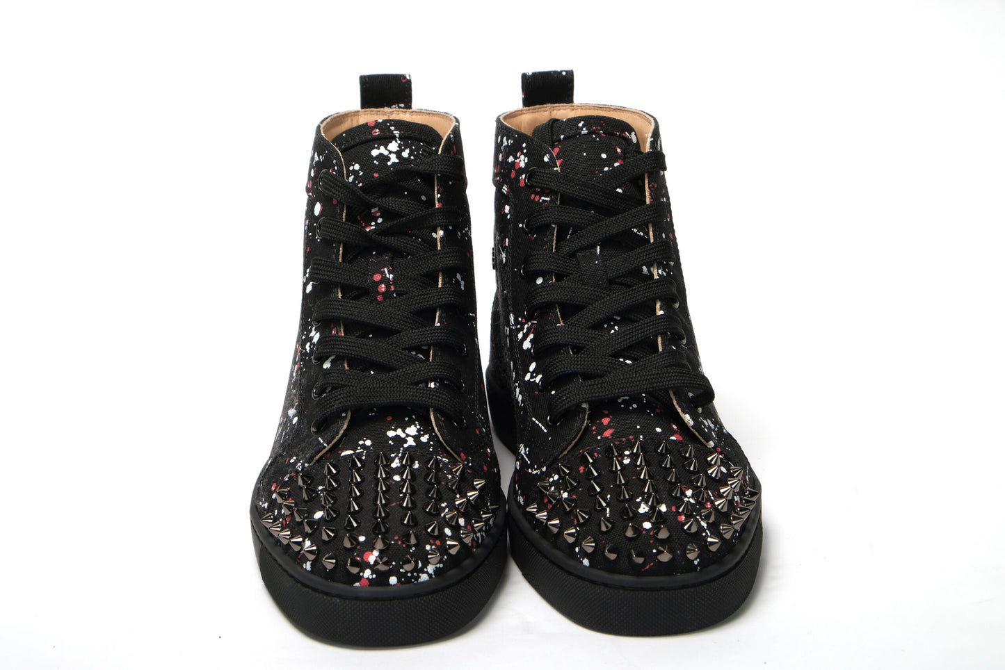 Schwarz/Schwarz Gun Lou Spikes Orlato Flache Schuhe