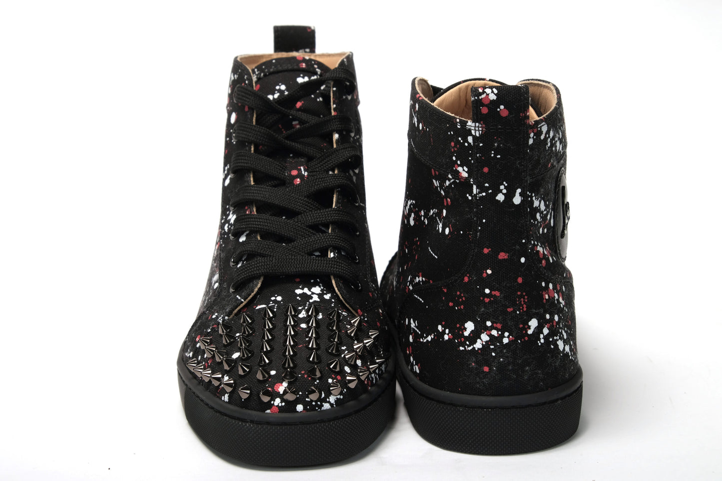 Schwarz/Schwarz Gun Lou Spikes Orlato Flache Schuhe
