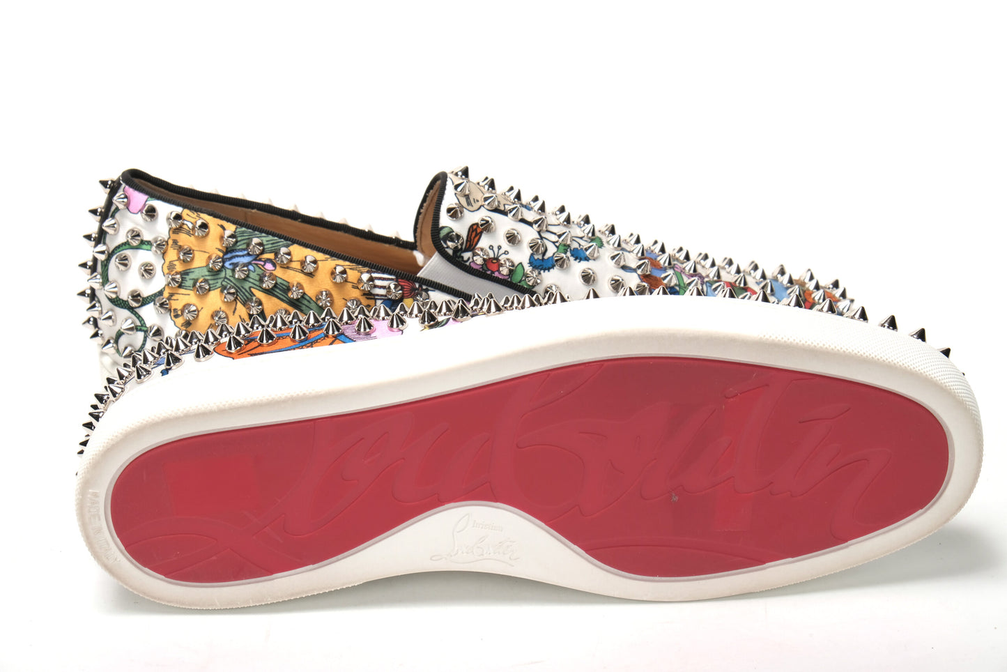 Weiß/Multi Silber Rollerboat Flache Krepp-Schuhe