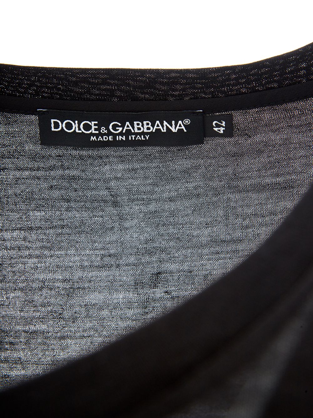 Schwarzes T-Shirt aus Wolle mit normaler Passform