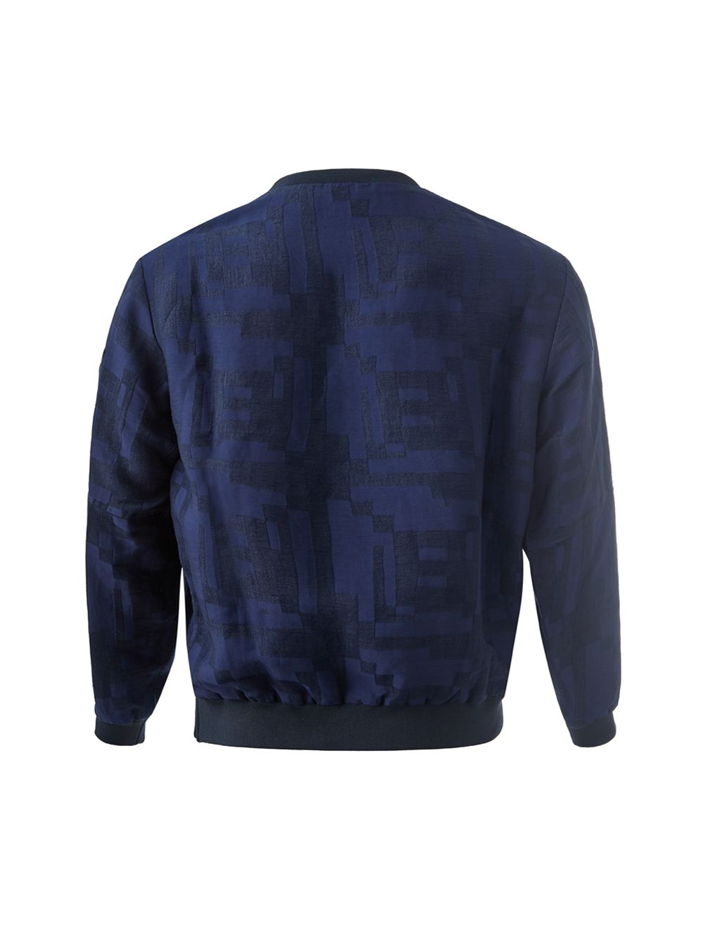 Sweatshirt mit Rundhalsausschnitt in Blau und Reißverschluss