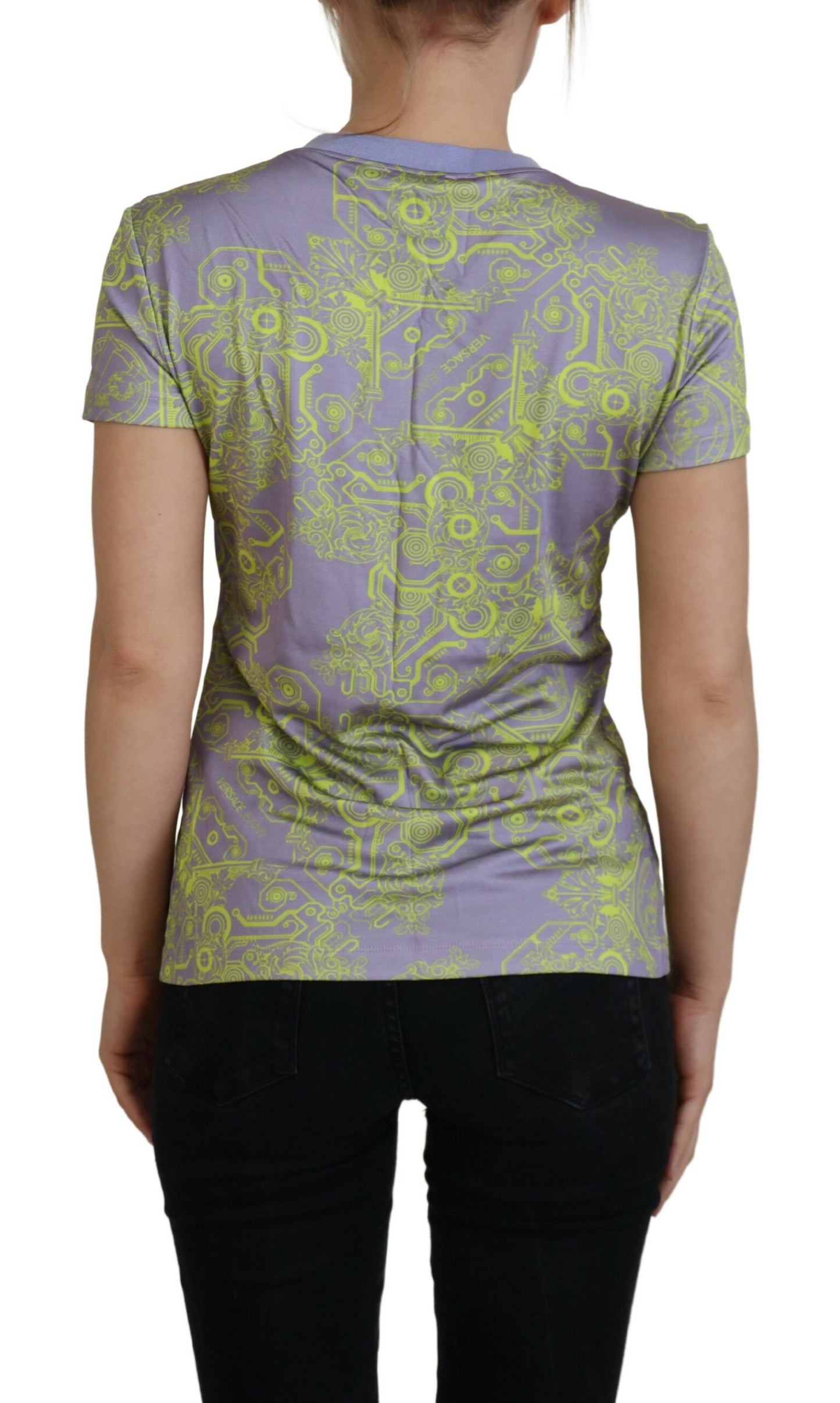 Lila Grafikdruck Kurzarm-T-Shirt
