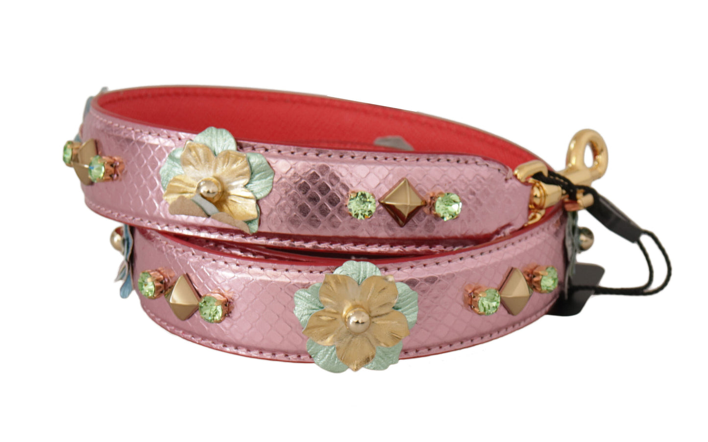 Metallischer rosa Leder-Nieten-Schulterriemen