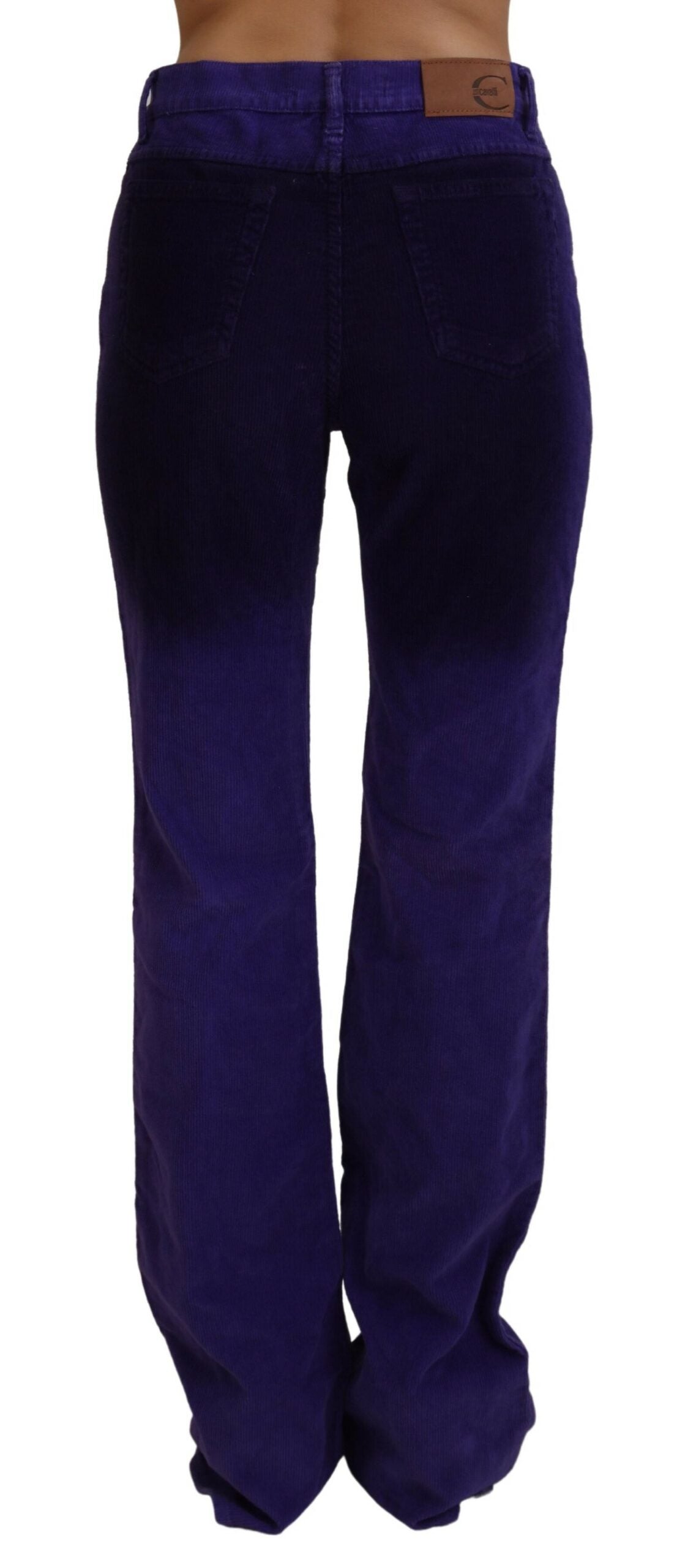Lila Baumwolle Cord Damen Hose