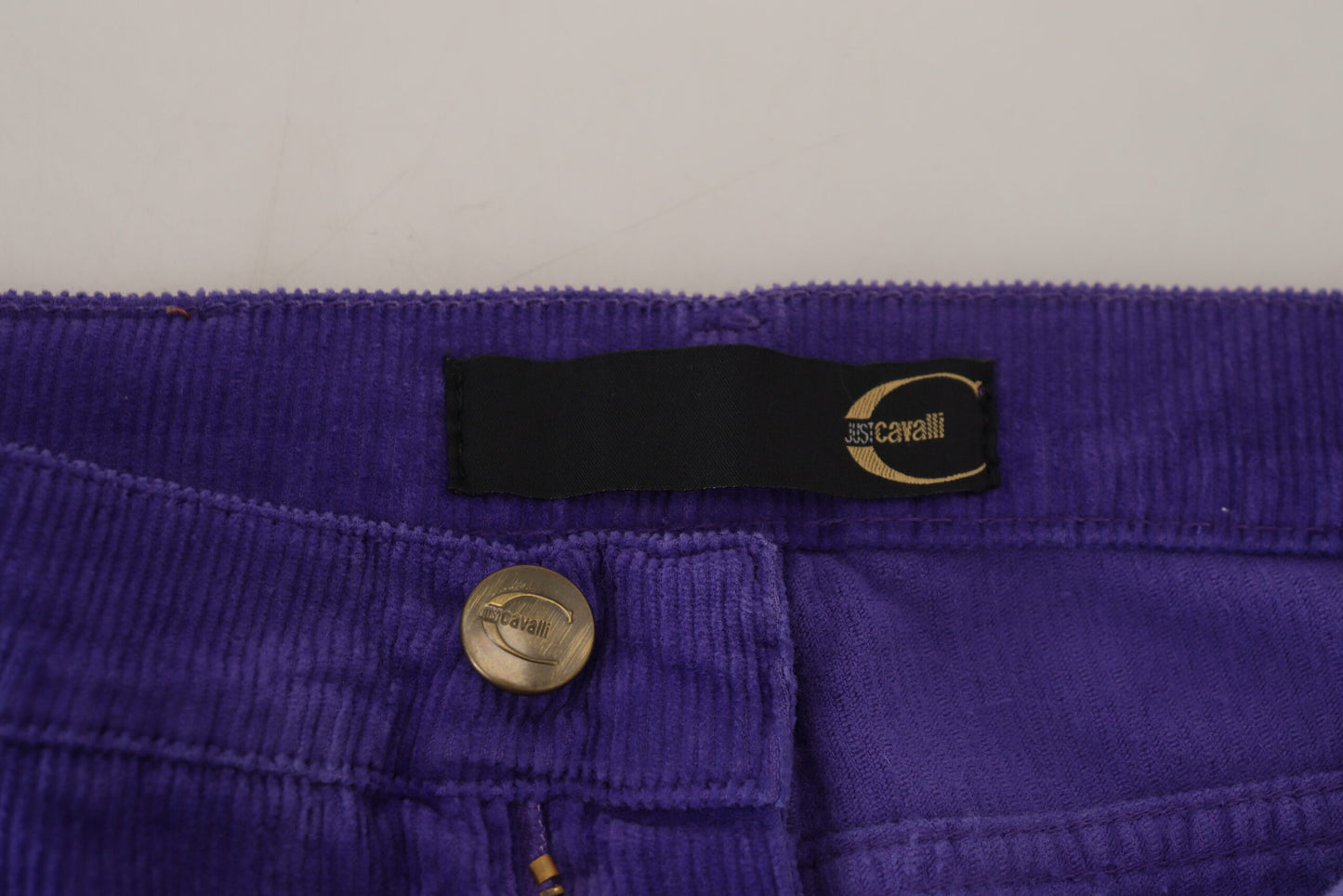 Lila Baumwolle Cord Damen Hose