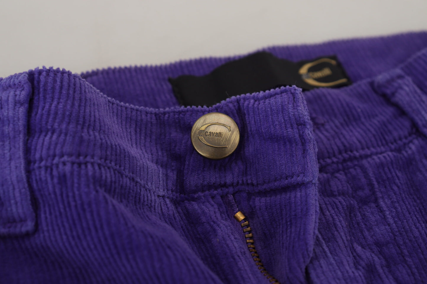 Lila Baumwolle Cord Damen Hose