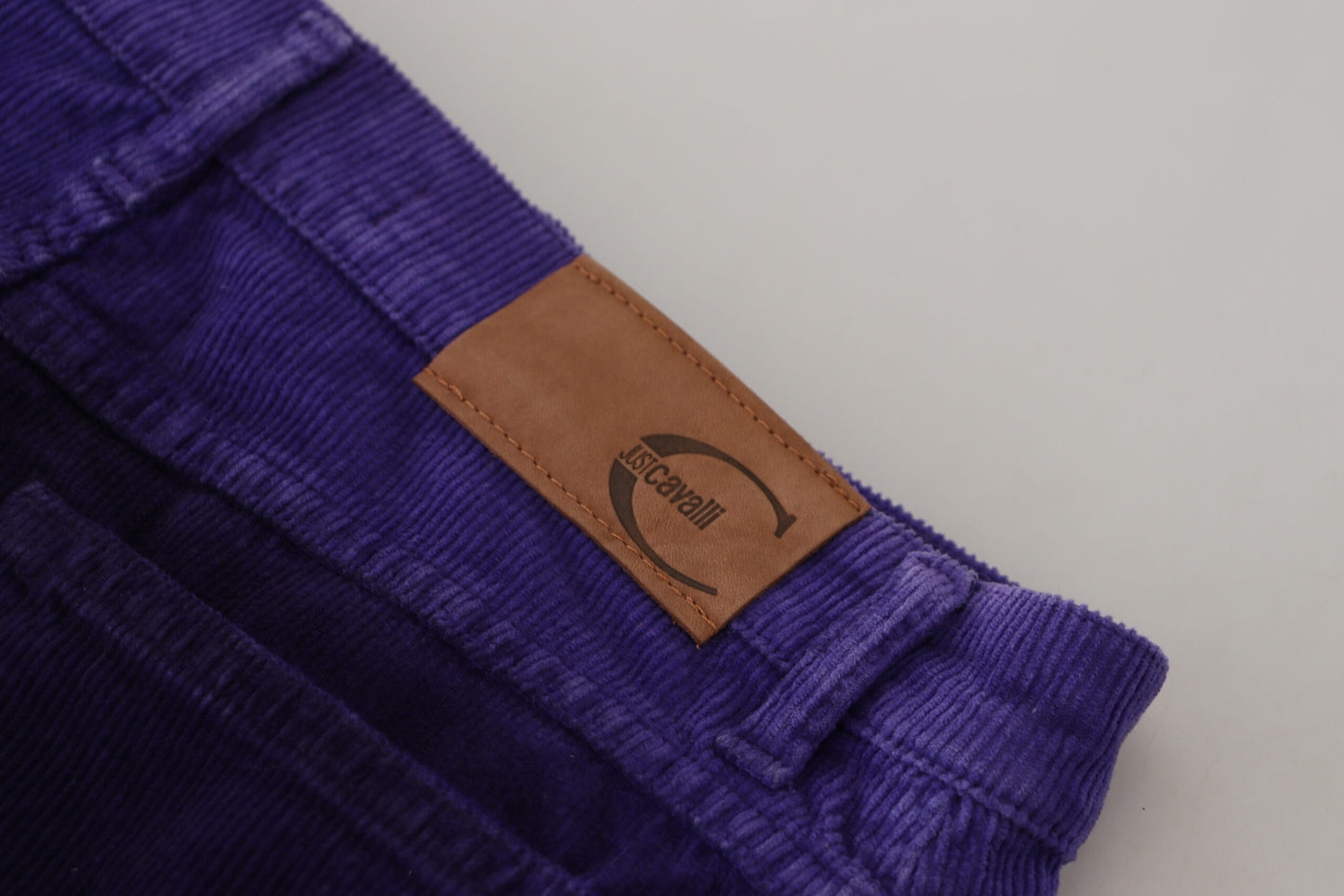 Lila Baumwolle Cord Damen Hose