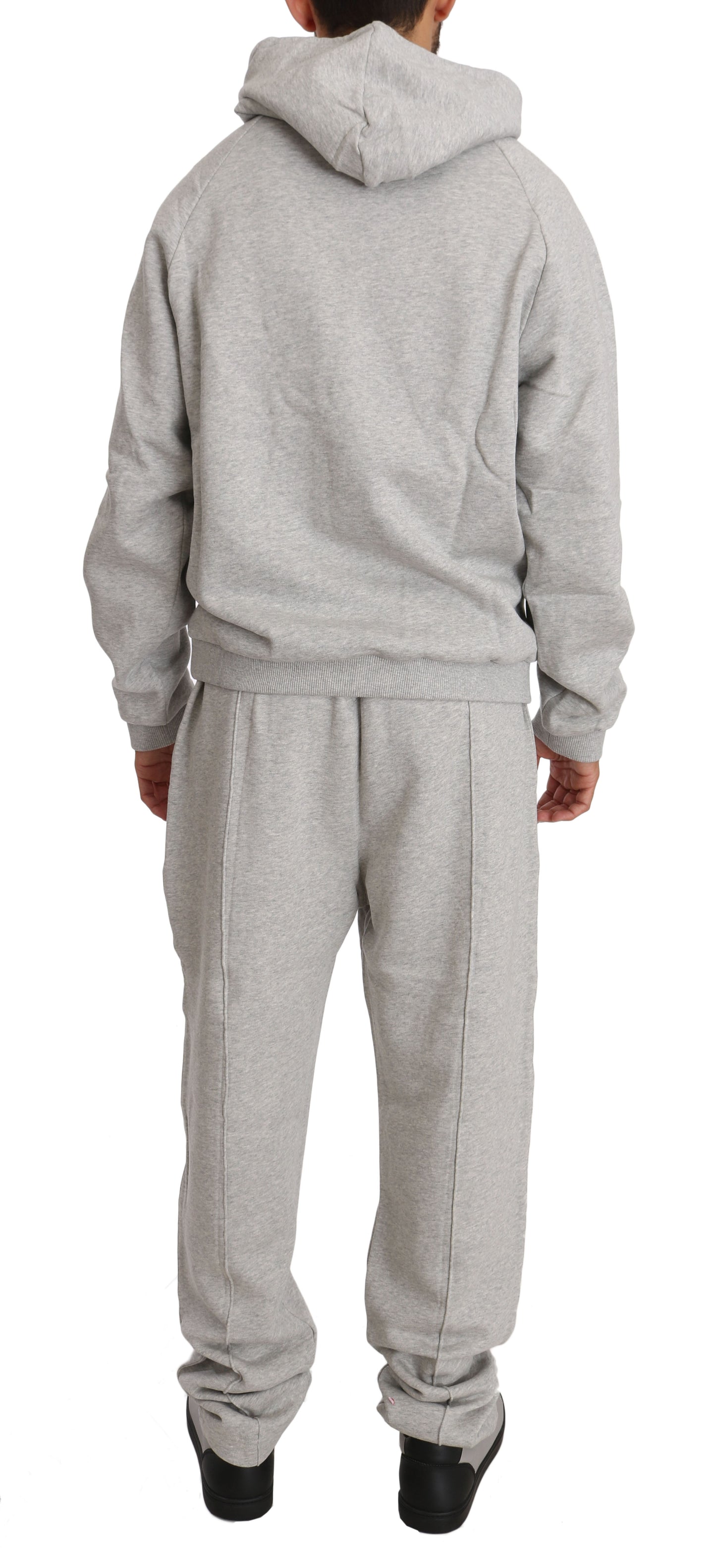 Graues Baumwollpullover-Hosen-Trainingsanzug-Set
