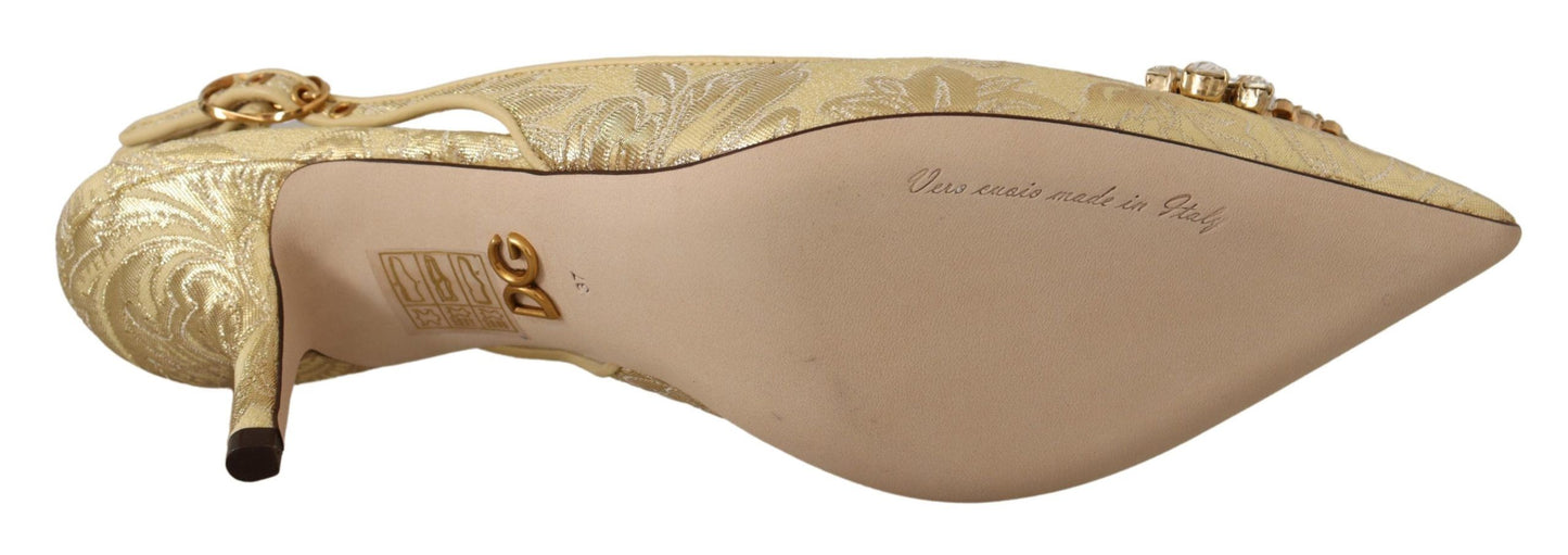 Gold Kristall Slingbacks Pumps Heels Schuhe